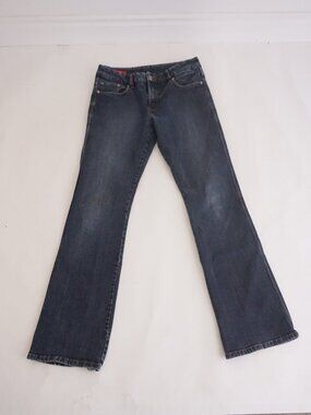 Buffalo Dark Wash Z-X Bootcut Stretch Denim Jeans Double Button Low Rise 31